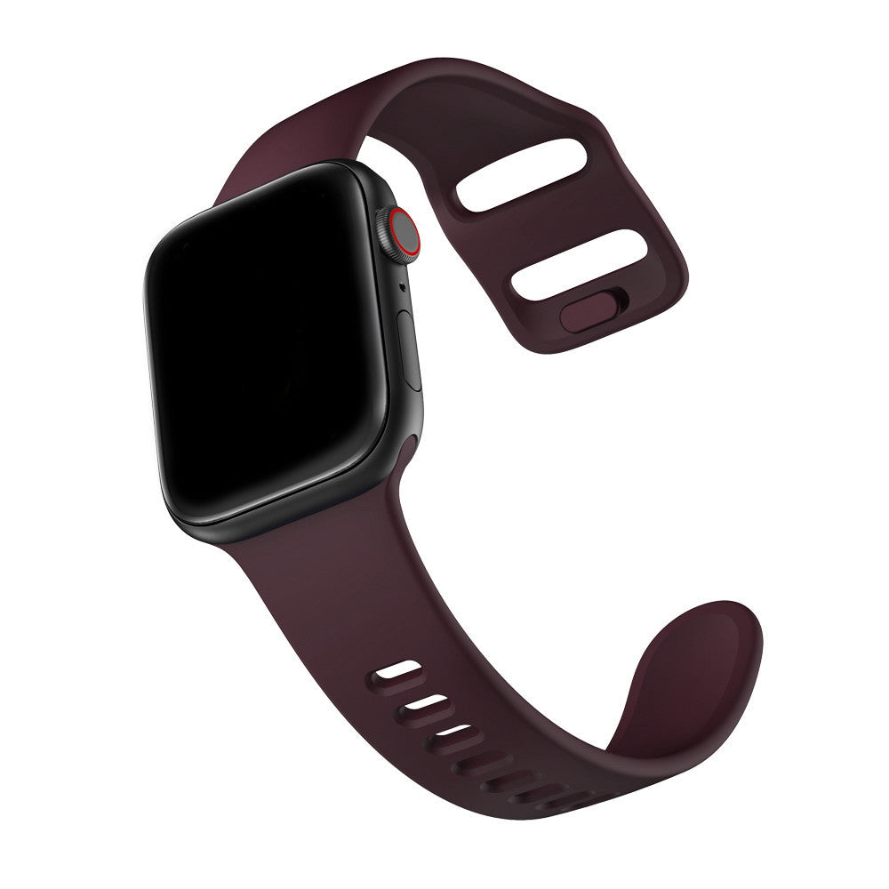 Compatible with Apple , Suitable For Apple Watch Strap Liquid Silicone Sports Strap Simple Solid Color Wristband